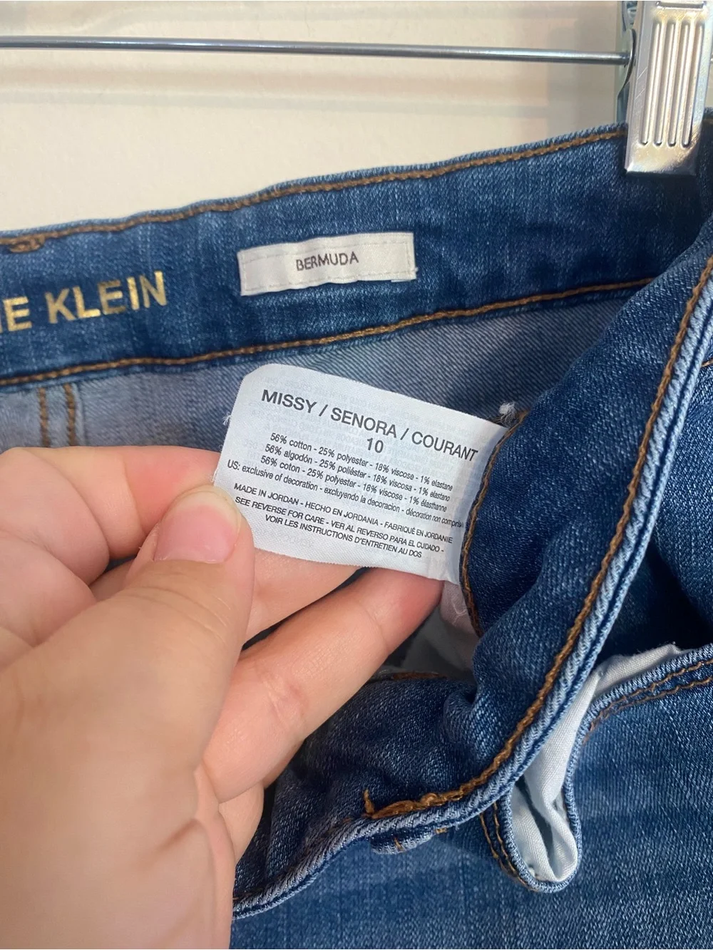 Anne Klein Women's Blue Denim Bermuda Jeans Shorts Size 10 missy, long shorts